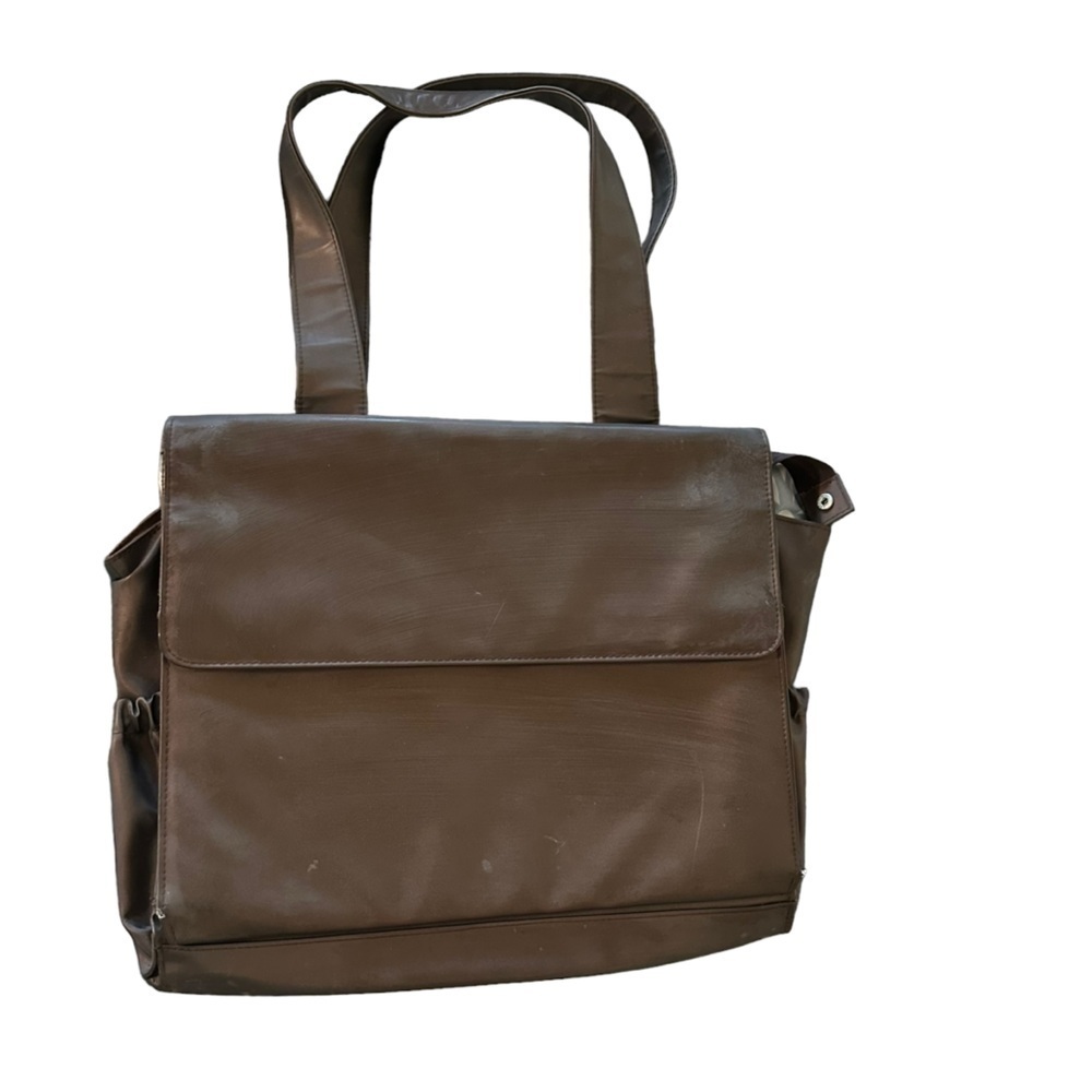 Chocolate Brown tote can be use as diaper bag or lap top bag